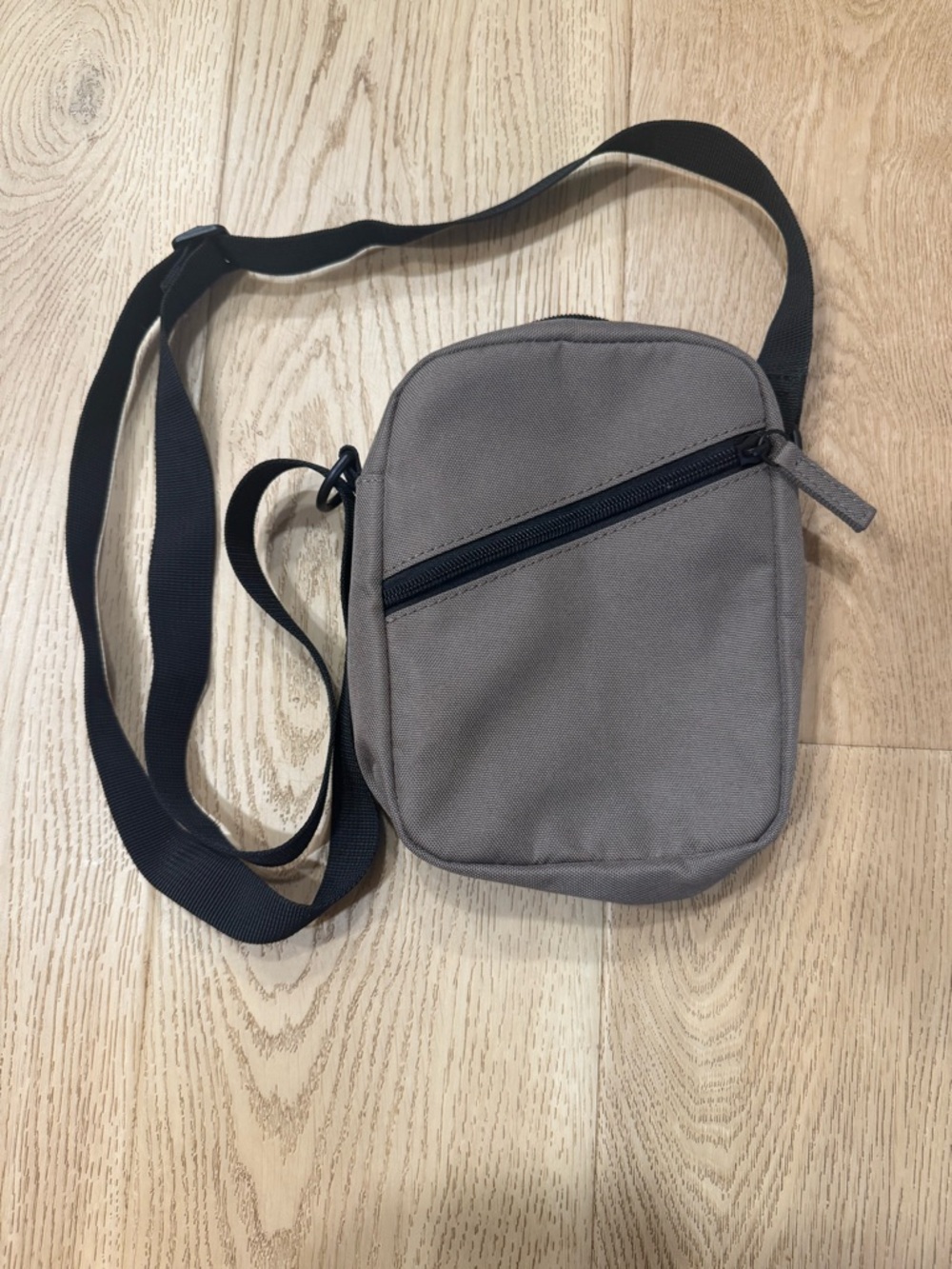 Compact Crossbody Shoulder Bag in Taupe